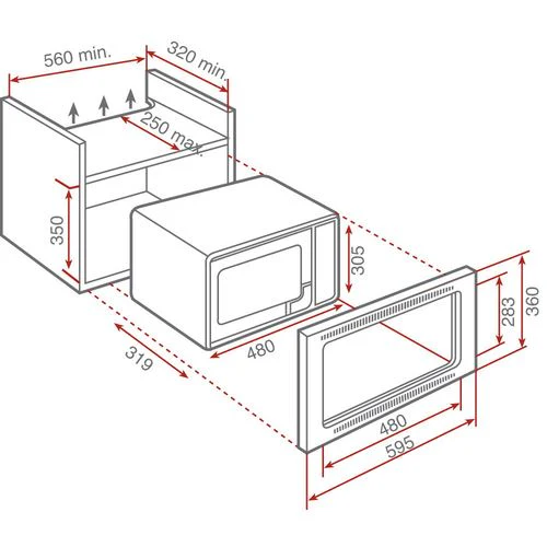 Micro-ondas Encastrar Teka MWL 22 EG (EGR) | 22 L | 850 W | Aço inoxidável - Image 2
