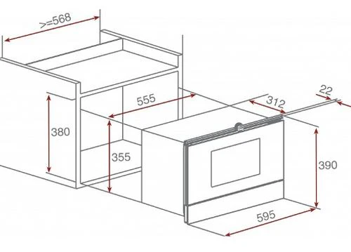 Micro-ondas Encastrar Teka MWS 22 EGL | 800 W | Aço inoxidável - Image 2