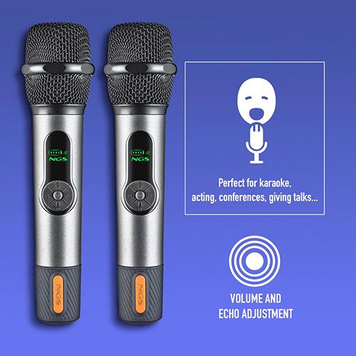 Microfones Wireless NGS Singer Star Duo - Preto - Image 2