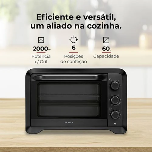 Mini-Forno Elétrico Elétrico Flama 1539 FL | 60L | 2000W - Image 2