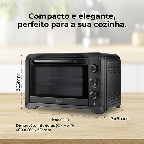 Mini-Forno Elétrico Flama 1538FL | 45L | 2000W | Preto - Image 4