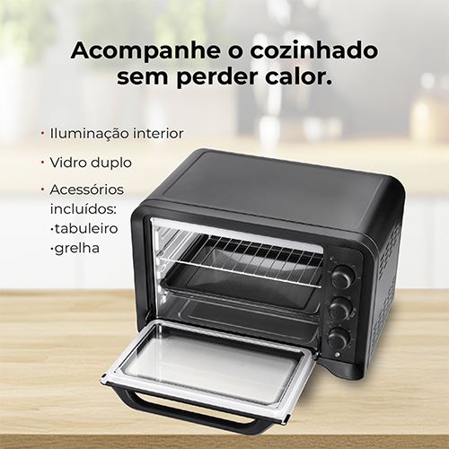 Mini-Forno Elétrico Flama 1538FL | 45L | 2000W | Preto - Image 5