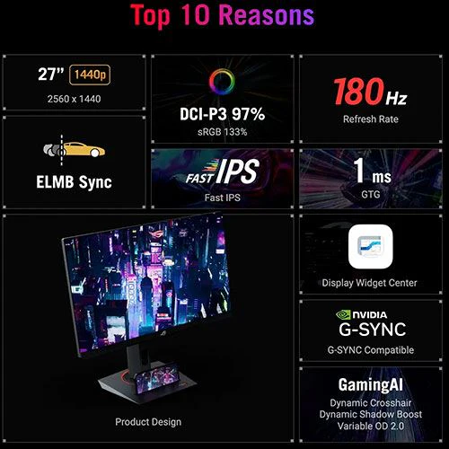 Monitor Gaming Asus ROG Strix XG27ACS | 27" | QHD | 180 Hz - Image 6