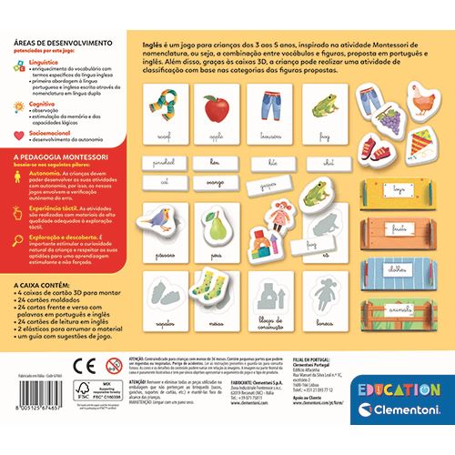 Montessori - Figuras Moldadas e Cartas para Aprender Inglês - Education Clementoni - Image 8