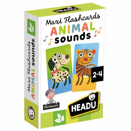 Montessori - Jogo Maxi Flashcards: Animal Sounds - Headu | Sig Toys
