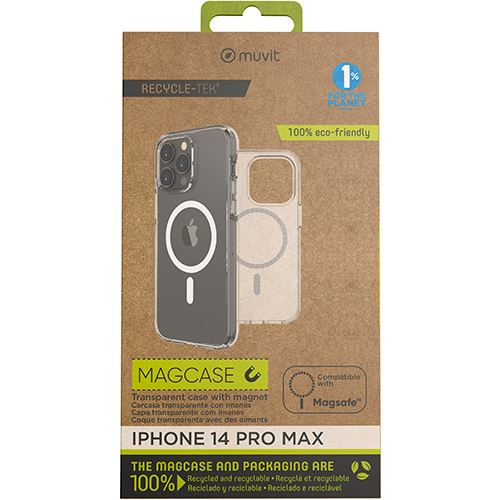 Capa Recycle-Tek Muvit com MagSafe para Apple iPhone 14 Pro Max - Transparente - Image 4