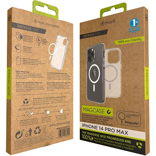 Capa Recycle-Tek Muvit com MagSafe para Apple iPhone 14 Pro Max - Transparente - Image 6