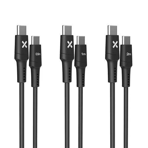 Pack 3 Cabos Wefix USB-C para USB-C 60W 50cm/1m/2m - Preto - Image 2