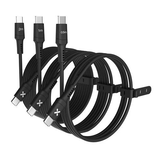 Pack 3 Cabos Wefix USB-C para USB-C 60W 50cm/1m/2m - Preto - Image 3