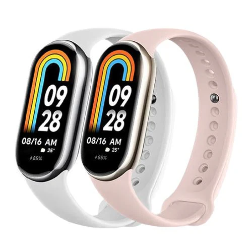 Pack Braceletes 4-OK para Pulseira de Atividade Xiaomi Mi Band 8 - 2 Unidades - Rosa/ Branca - Image 2