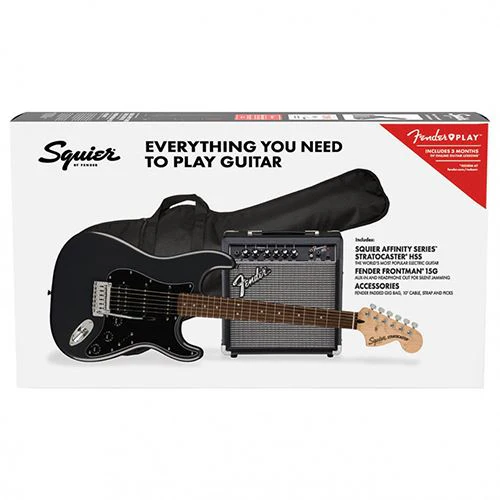 Pack Guitarra Stratocaster HSS LRL CFM Squier - Charcoal Frost Metallic - Image 6
