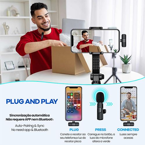 Pack  Microfones 4-OK USB-C / Lightning 4-OK - 2 Unidades- Preto - Image 2
