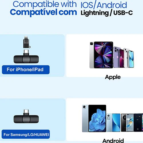 Pack  Microfones 4-OK USB-C / Lightning 4-OK - 2 Unidades- Preto - Image 5