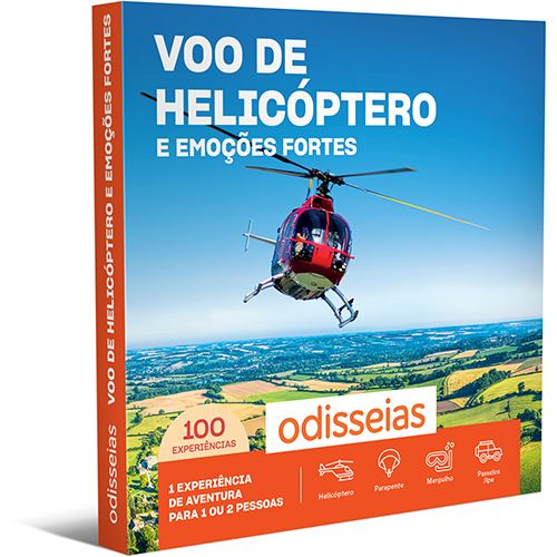 Pack Presente Odisseias - Voo de Helicóptero e Emoções Fortes | Experiência de Aventura para 1 ou 2 pessoas