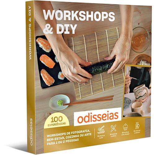 Pack Presente Odisseias - Workshops & DIY | Experiência para 1 ou 2 pessoas