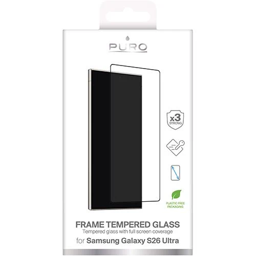 Película de Ecrã Vidro Temperado Puro para Samsung Galaxy S26 Ultra - Moldura Preta - Image 2