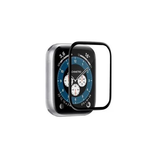 Película de Vidro Temperado com Moldura Preta Puro para Apple Watch 38- 40 mm 4 / 5 / 6 / SE