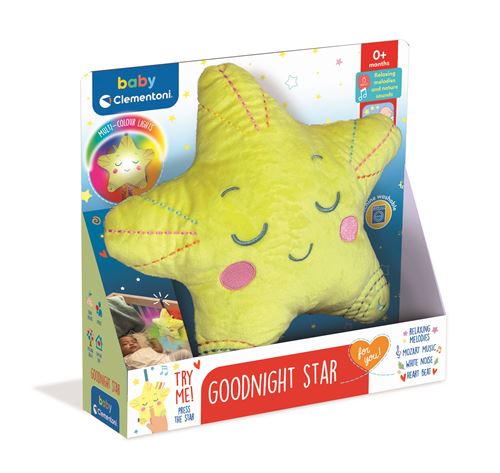 Peluche Estrela Luminosa de Boa Noite com Melodias e Sons - Baby Clementoni