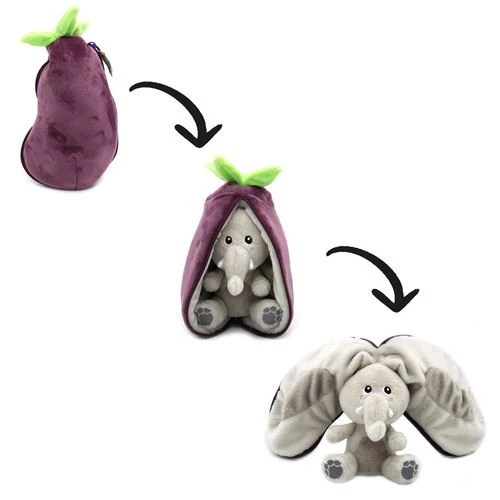 Peluche Les Flipetz Elefante com Bolsa em Formato de Beringela - 2 em 1 - Nature & Découvertes - Image 3