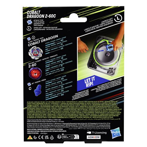 Pião Beyblade X com Lançador - Cobalt Dragon 2-60C - Hasbro - Image 3
