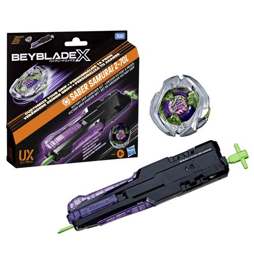 Pião Beyblade X com Lançador Premium Grip - Saber Samurai 2-70L - Hasbro - Image 3