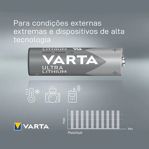 Pilha Lítio Varta Ultra Lithium AA / LR6 - 2 Unidades - Image 2