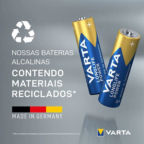 Pilhas Alcalinas Varta Longlife Power AA - 12 Unidades - Image 3