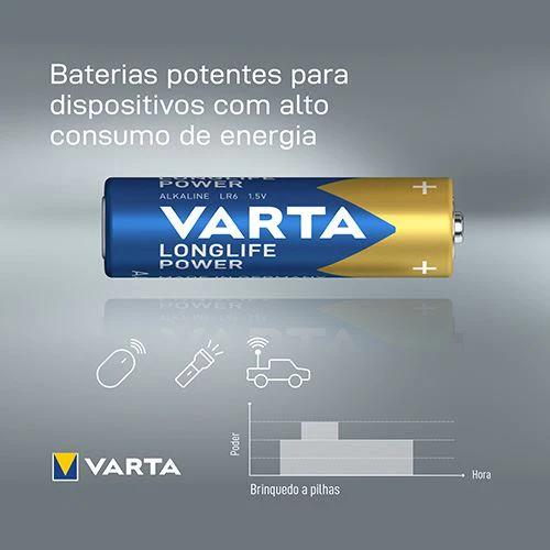 Pilhas Alcalinas Varta Longlife Power AA - 8 + 4 Unidades - Image 4