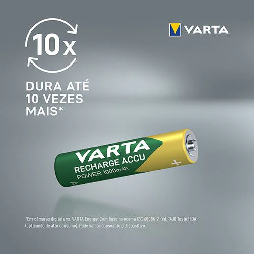 Pilhas Recarregáveis Varta Recharge Accu Power AAA 1000mAh - 4 Unidades - Image 2