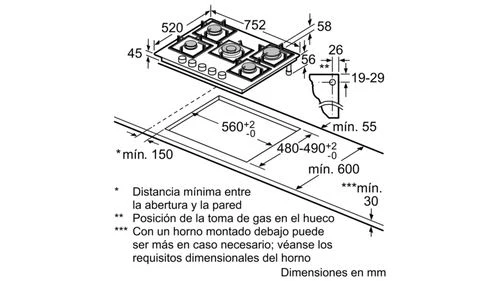 Placa a Gás Balay 3ETG676HB | Gás Butano/Propano | 75.2 cm | 5 Zonas | Preto - Image 3