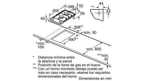 Placa a Gás Balay 3ETX332MB | 28.8 cm | 2 Zonas | Aço inoxidável - Image 2