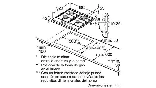 Placa a Gás Balay 3ETX565TB | 58.2 cm | 4 Zonas | Aço inoxidável - Image 2