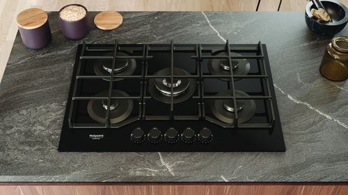 Placa a Gás Hotpoint HAGS 72F/BK 1 | 73 cm | 5 Zonas | Preto - Image 4