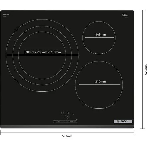 Placa de Indução Bosch PID631BB5E Serie 4 | Elétrica | 59.2 cm | 3 Zonas | Preto - Image 4