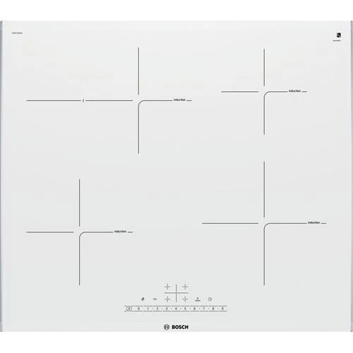 Placa de Indução Bosch PIF672FB1E | 60,6 cm | 4 Zonas | Aço inoxidável, Branco