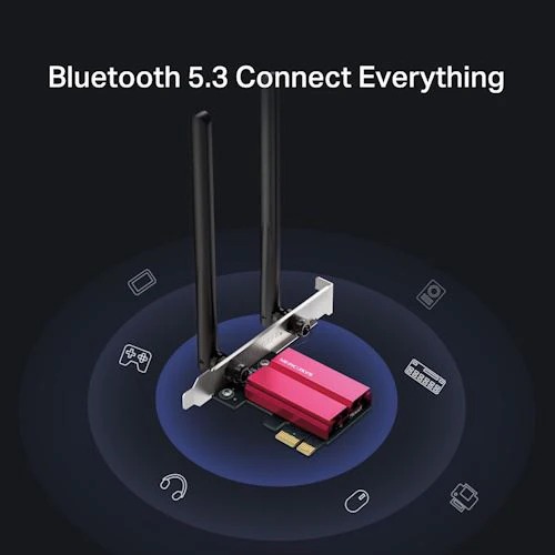 Placa de Rede PCIe Mercusys MA86XE V2 AXE5400 WiFi 6E Tri-Band Bluetooth - Image 4