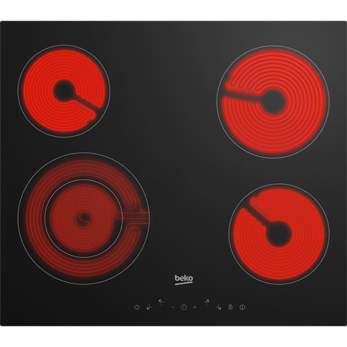 Placa de Vitrocerâmica Beko HIC 64402 E | Elétrica | 59 cm | 4 Zonas | Preto - Image 6