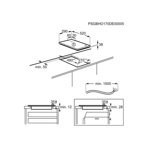 Placa de Vitrocerâmica Electrolux EHF3920BOK | Elétrica | 29 cm | 2 Zonas | Preto - Image 3