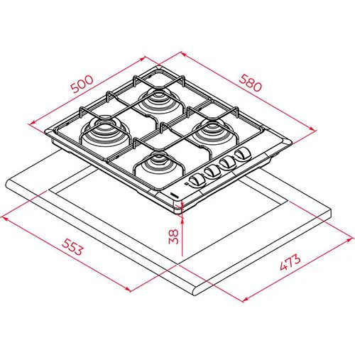 Placa Gás Butano/Propano Teka HLX 640 KBA0E IX | 60 cm | 4 Bocas | Inox - Image 4