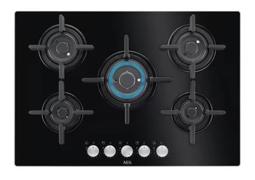 Placa a Gás AEG HKB75029NB | 74 cm | 5 Zonas | Preto