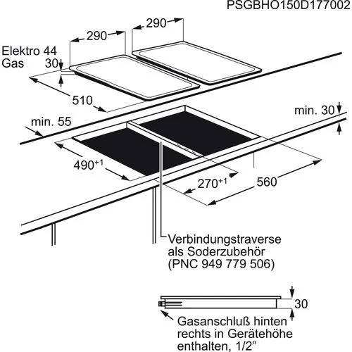 Placa a Gás Zanussi ZGG35214XA | 29 cm | 2 Zonas | Aço inoxidável - Image 2