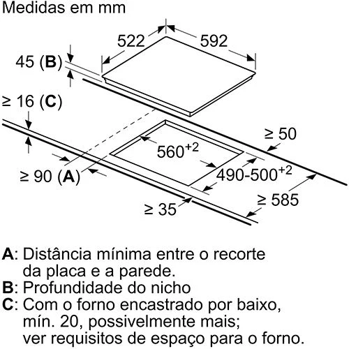 Placa Vitrocerâmica Bosch PKF631FP3E Serie 6 | Elétrica | 59,2 cm | 4 Zonas | Preto - Image 6