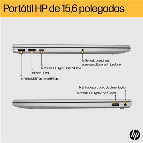 Computador Portátil HP 15-fc0003np | 15,6'' | Ryzen 5 7520U | 8GB | 512GB SSD - Image 5