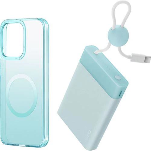 Powerbank+ Capa Magnética OPPO para Reno 14F / FS - Azul / Branco