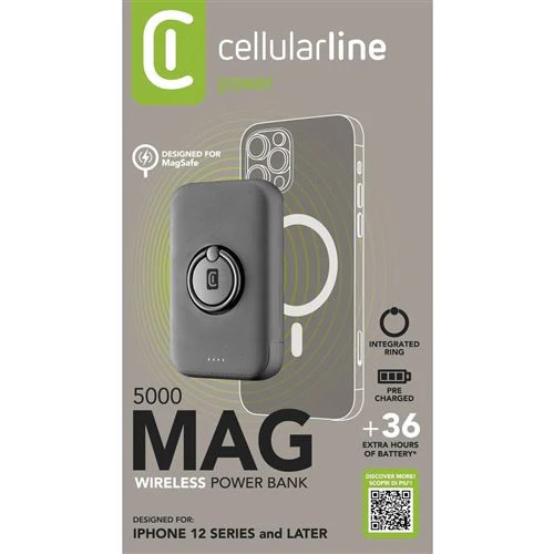 Powerbank Cellularline MagSafe 5000mAh Wireless Preto - Image 5