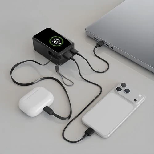 Powerbank com Cabo USB-C Retráctil Cellularline 10000 mAh - Preto - Image 2