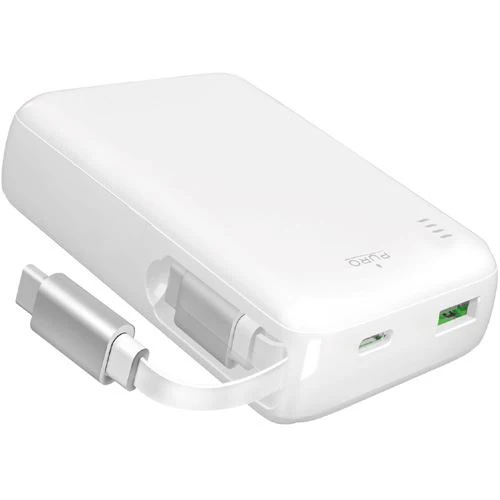 Powerbank com Cabo USB-C Retráctil Puro Power Reel 10 - 10000 mAh - Branco