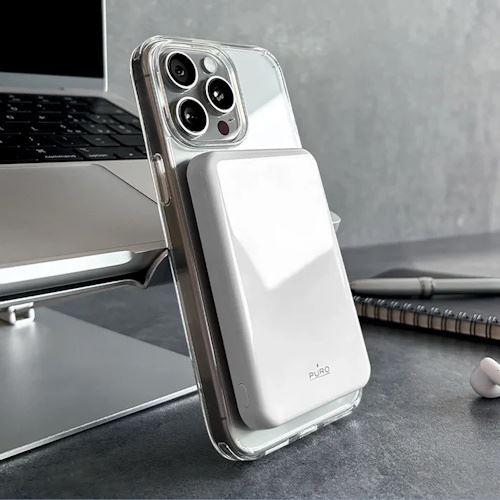Powerbank com MagSafe Puro Power Mag Plus 5000mAh 20W + 15W Qi2 - Branco