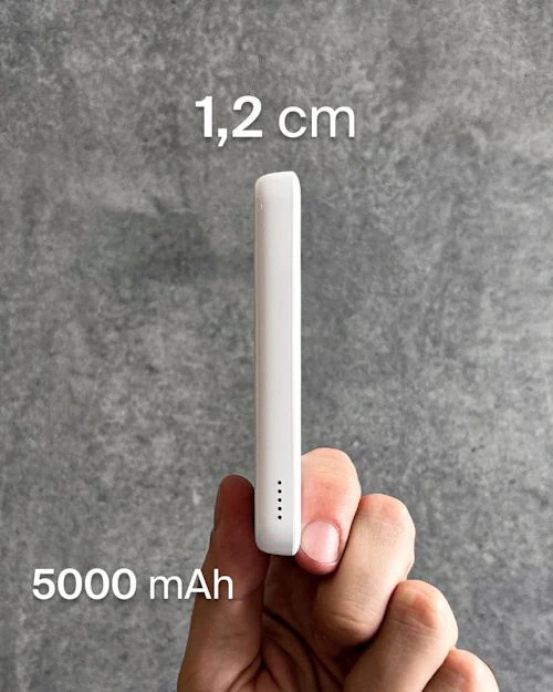 Powerbank com MagSafe Puro Power Mag Plus 5000mAh 20W + 15W Qi2 - Branco - Image 4
