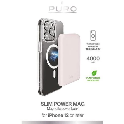 Powerbank com MagSafe Puro Slim PowerMag 4000mAh - Rosa - Image 4